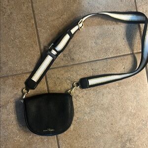 Marc Jacobs Black Crossbody Bag with White Strap